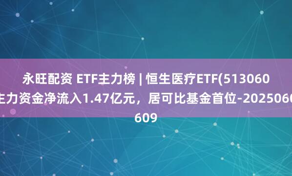 永旺配资 ETF主力榜 | 恒生医疗ETF(513060)主力资金净流入1.47亿元，居可比基金首位-20250609