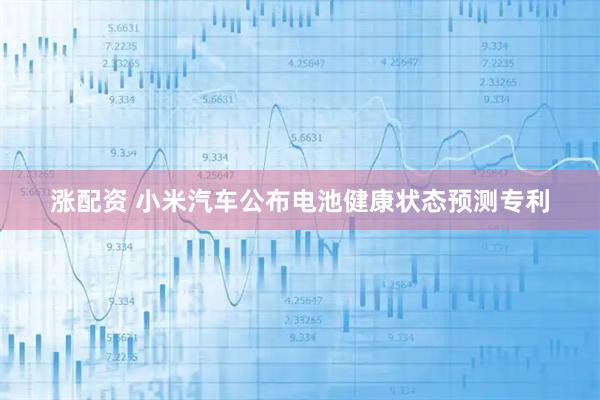 涨配资 小米汽车公布电池健康状态预测专利